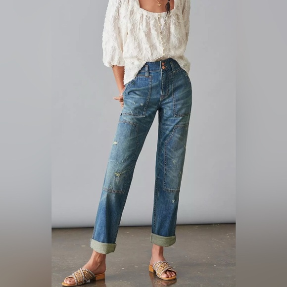 Anthropologie Pilcro The Wanderer Relaxed denim Jeans women Size 32 NEW - Picture 1 of 16